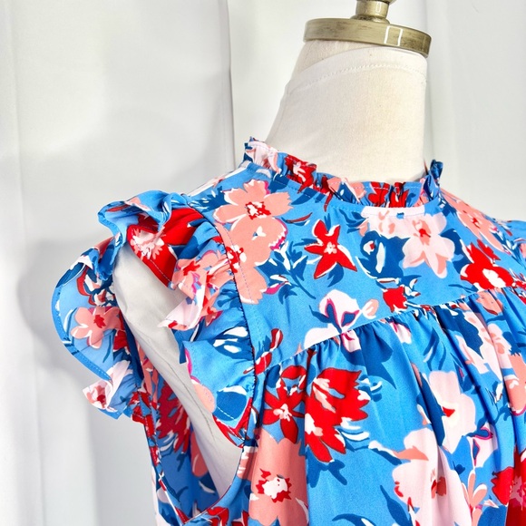 ❗️NWT❗️J.CREW Ruffle-neck Shirred Top - Picture 5 of 8